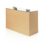 Desk in cartone per negozi con ripiano in vetro e vani 'Erpice L3'