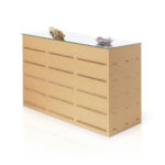 Banco reception in cartone con inserti 'Erpice N3'