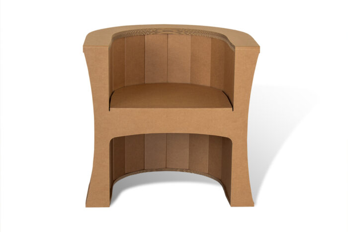poltrona in cartone ecosostenibile