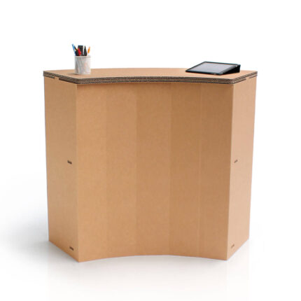 Desk componibile fronte liscio curva interna 60° in cartone 'Losa I'