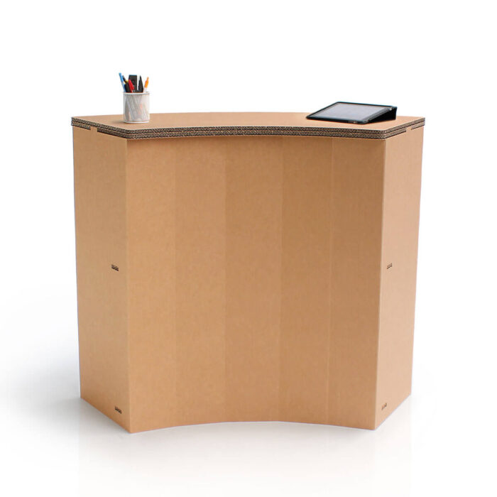 Desk componibile fronte liscio curva interna 60° in cartone 'Losa I'