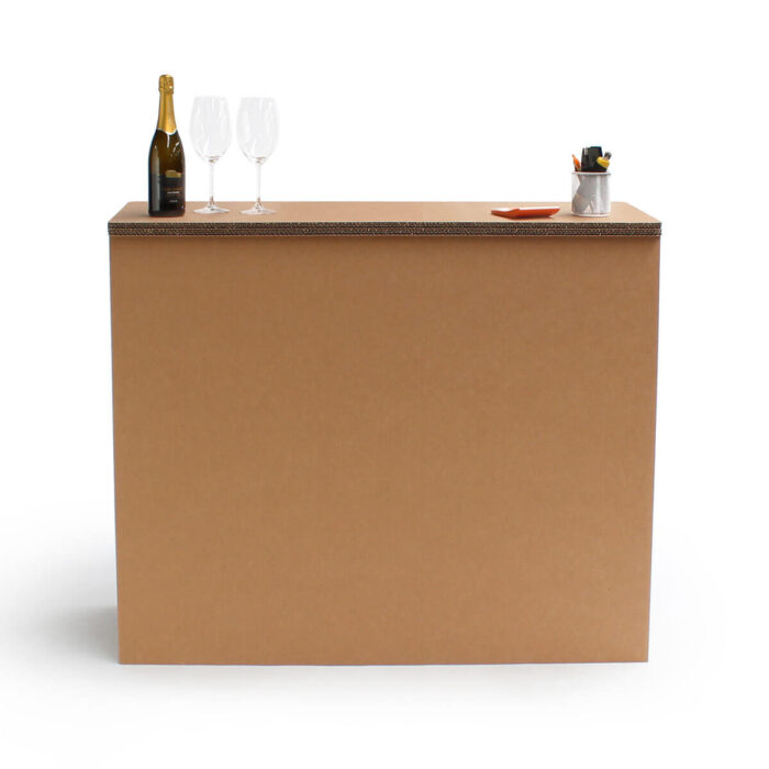 Banco reception fronte liscio in cartone per negozio 'Losa L'