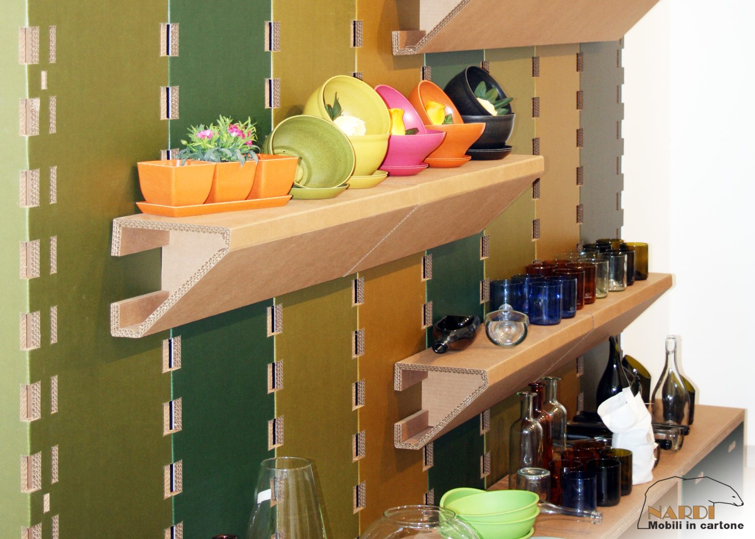 scaffalatura in cartone ecologico