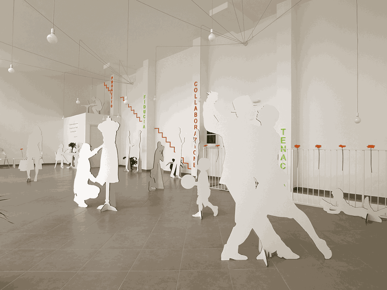 allestimento scenografico per aree commerciali