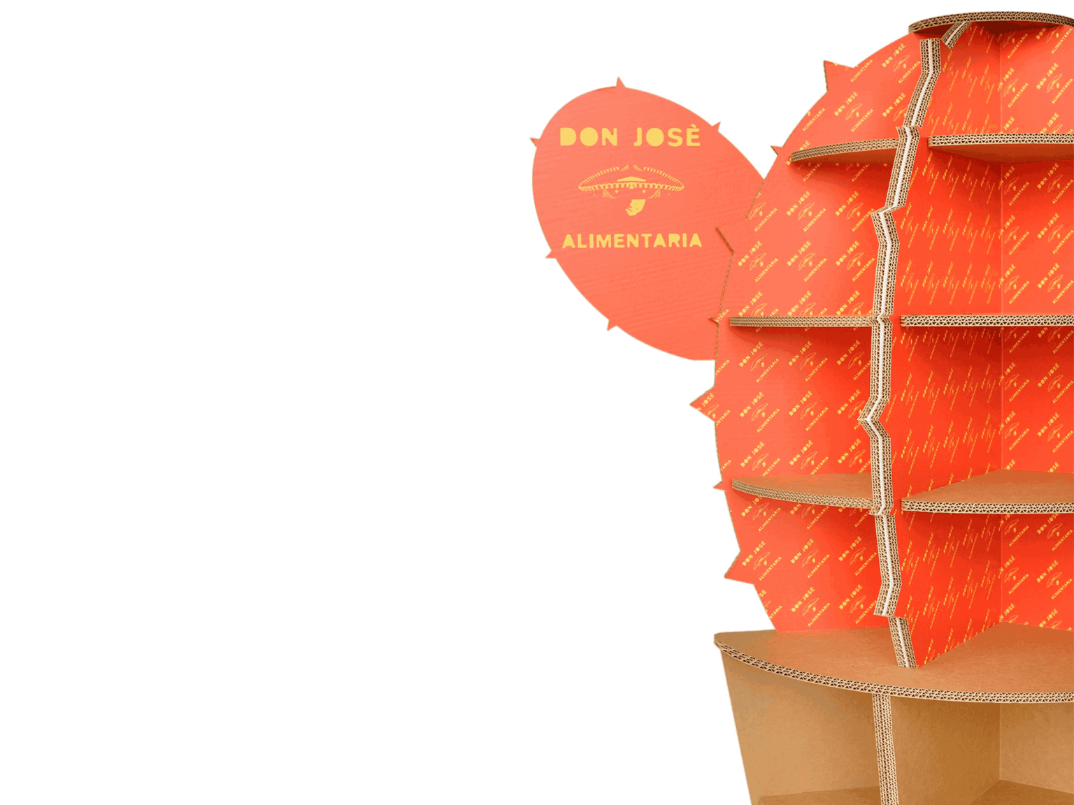 Espositore in cartone Cactus con ripiani