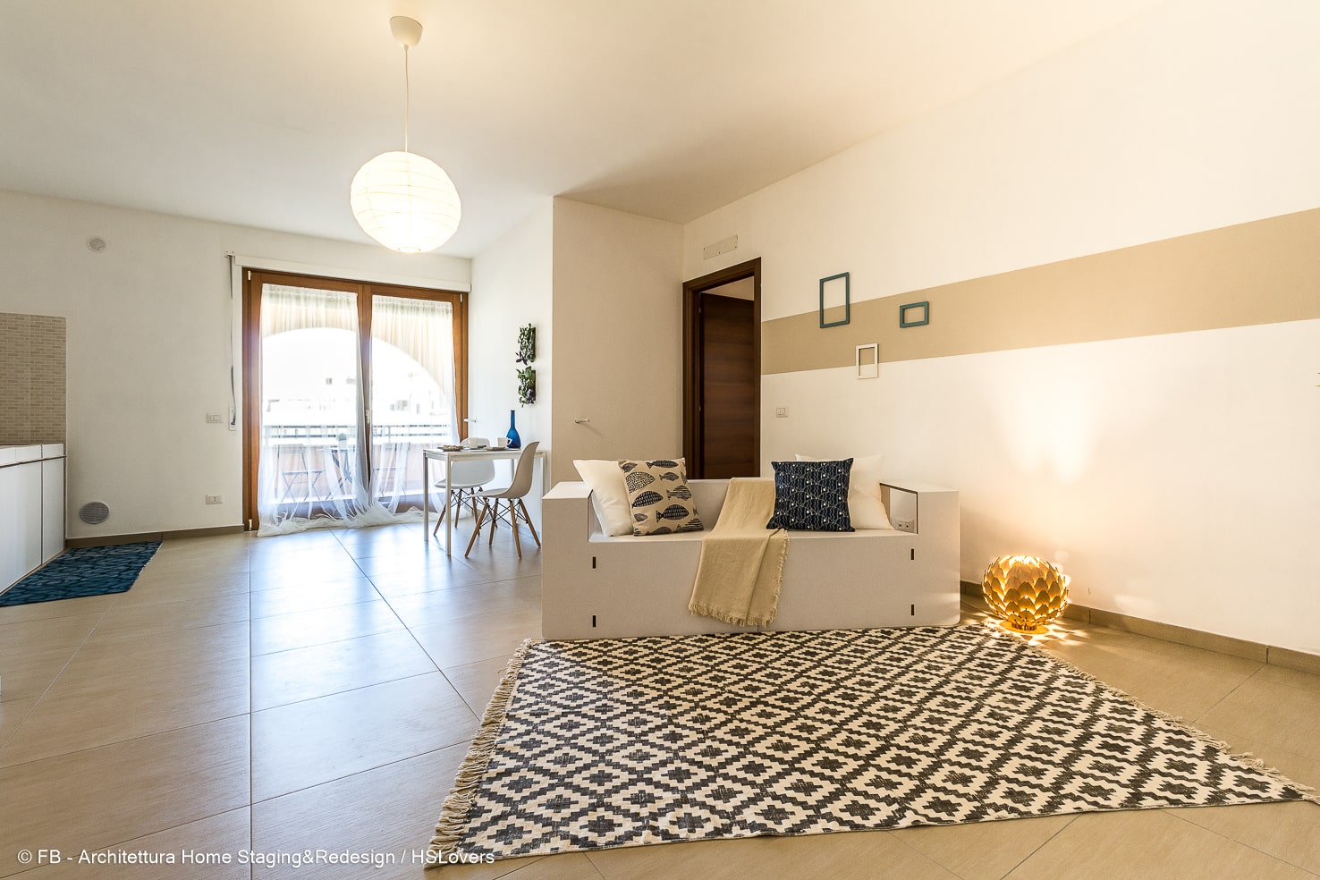 home staging allestimento zona soggiorno