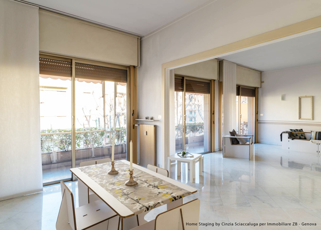 Home staging zona giorno in cartone