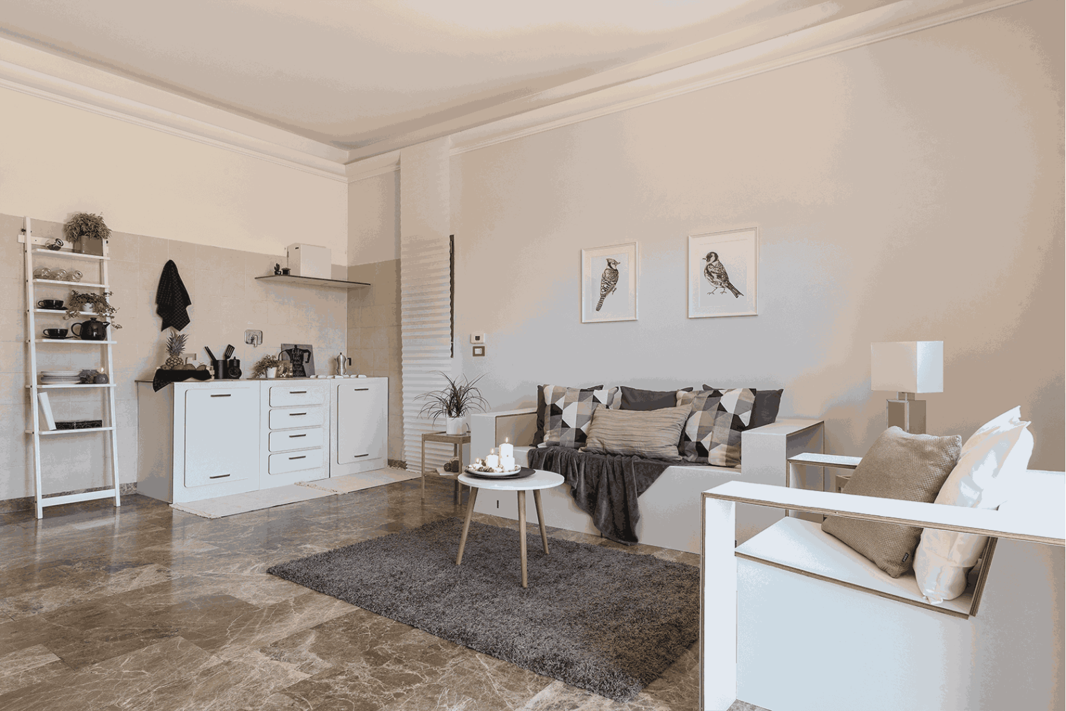 Cucina e salotto home staging