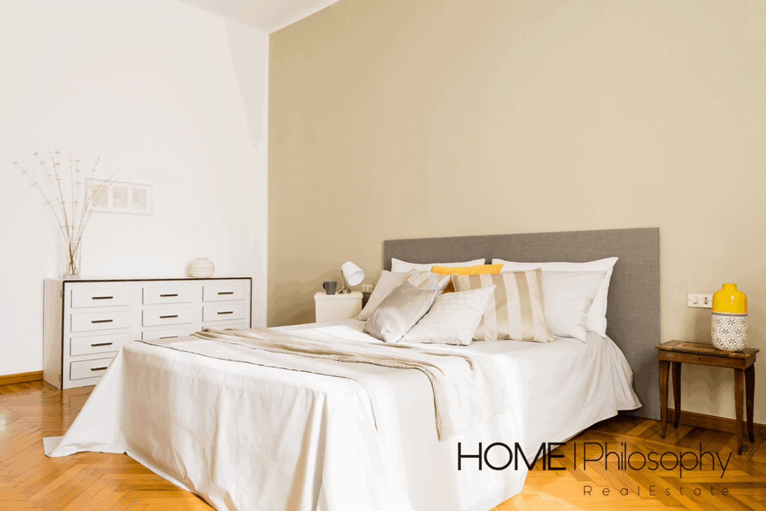 zona notte home staging in cartone