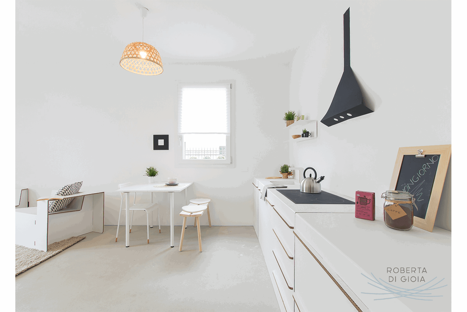 Allestimento cucina bianca home staging