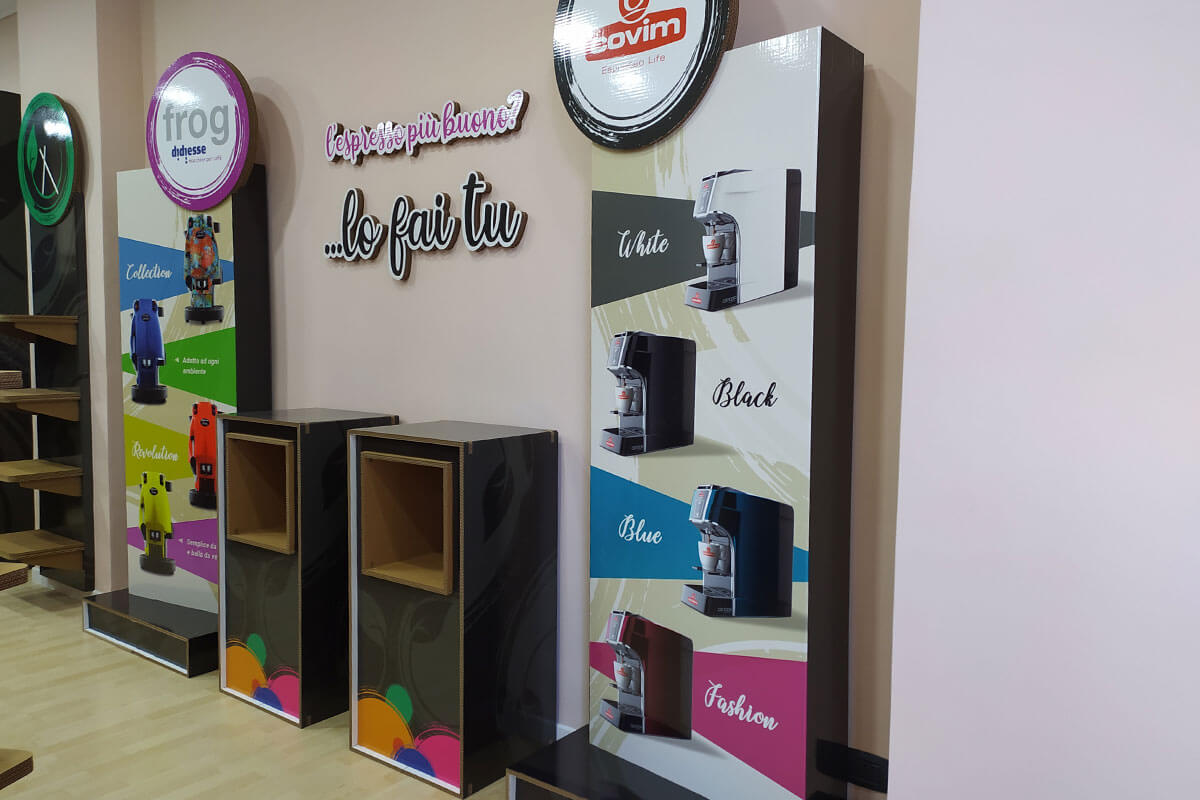 espositore per arredo retail ecologico