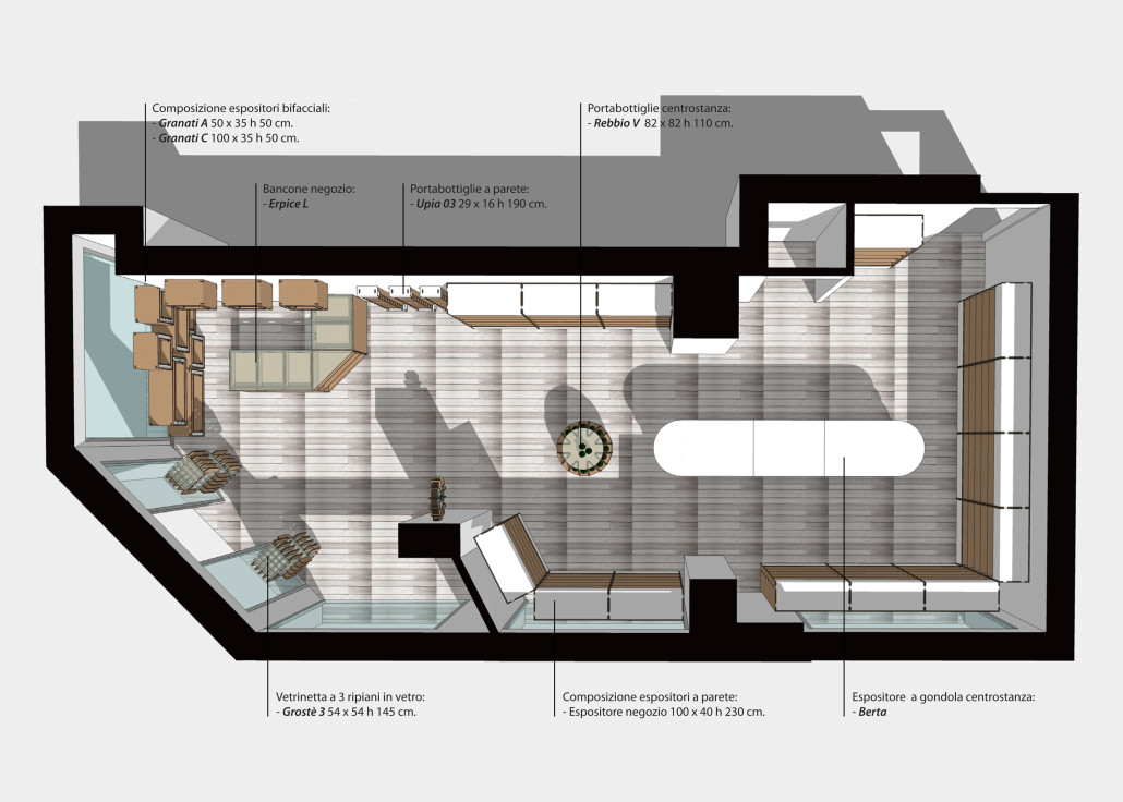 allestimento per negozi ecologico