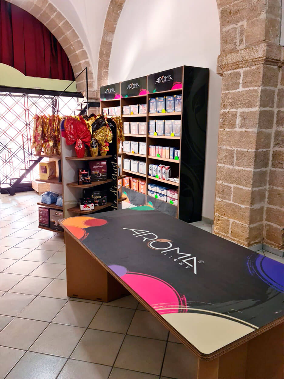 allestimento ecologico per negozi di capsule