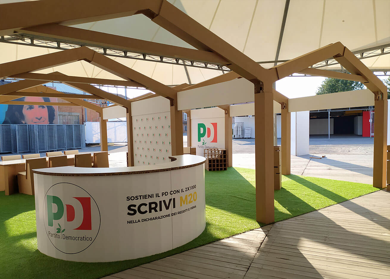 allestimento in cartone per eventi