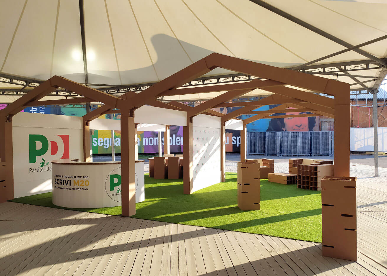 allestimento in cartone