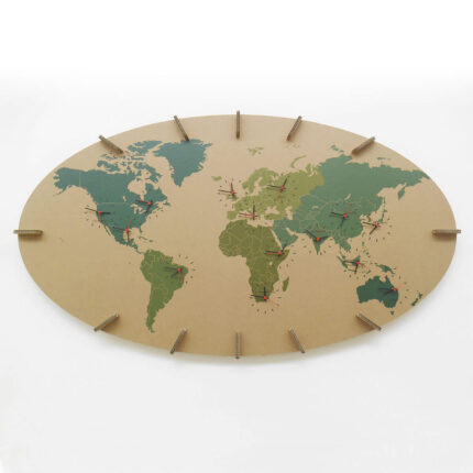 Orologio planisfero a parete in cartone 'Brizio