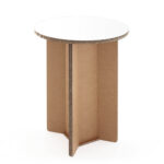 Tavolino circolare in cartone ripiano bianco