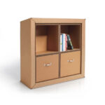 Libreria in cartone con 2 cassetti