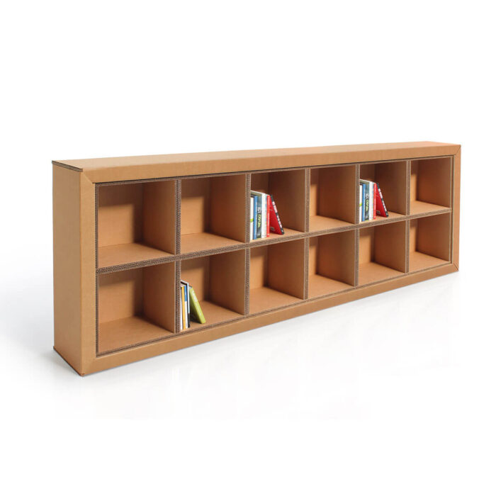 Libreria in cartone bassa