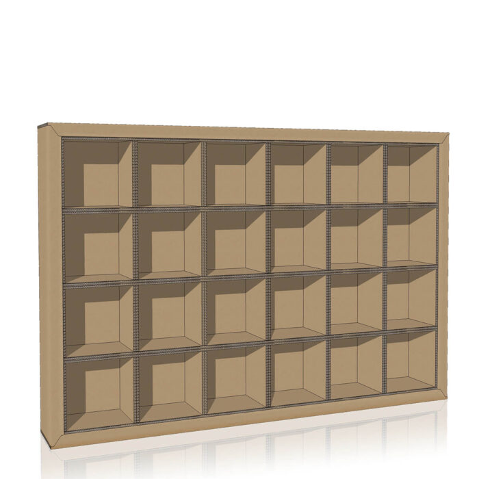 Libreria in cartone flua plus 40 rendering