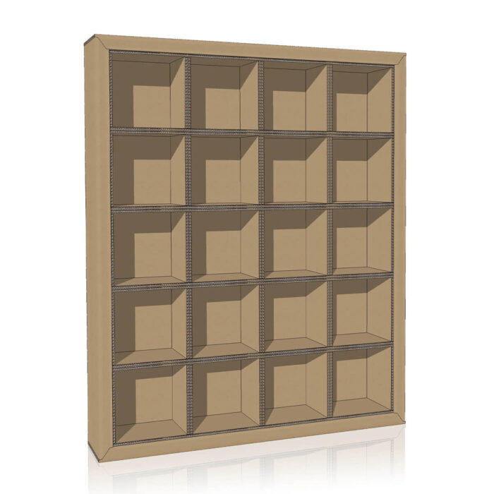 Libreria in cartone flua plus 50 render