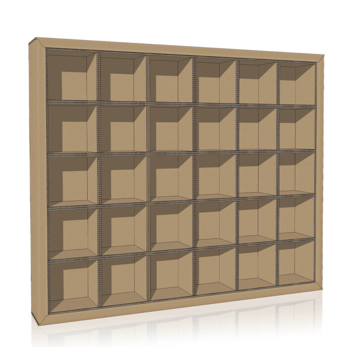 Libreria in cartone flua plus 50 rendering