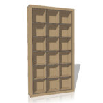 Libreria in cartone 3 colonne render