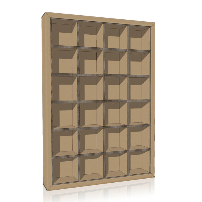 Libreria in cartone 6 livelli render