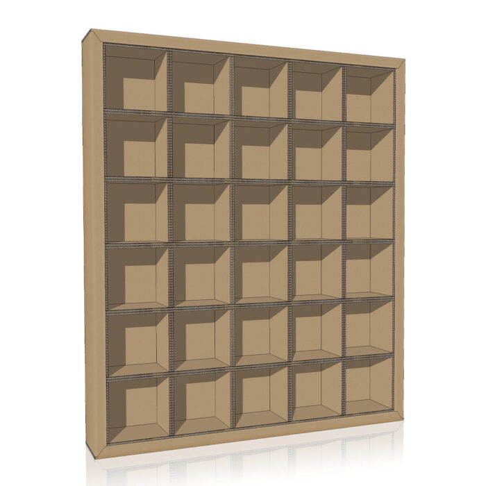 Libreria di cartone flua render