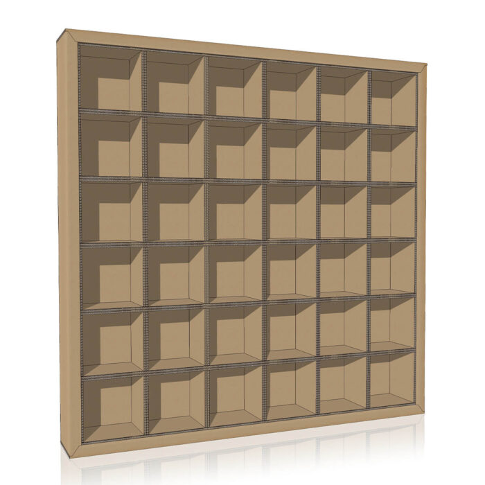 Libreria in cartone flua render