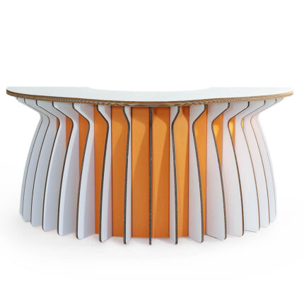 Desk curvo in cartone a lamelle in cartone 'Galabra B 180'