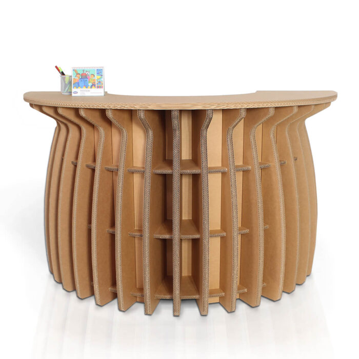 Banco reception curvo in cartone 180° 'Galabra R 180'