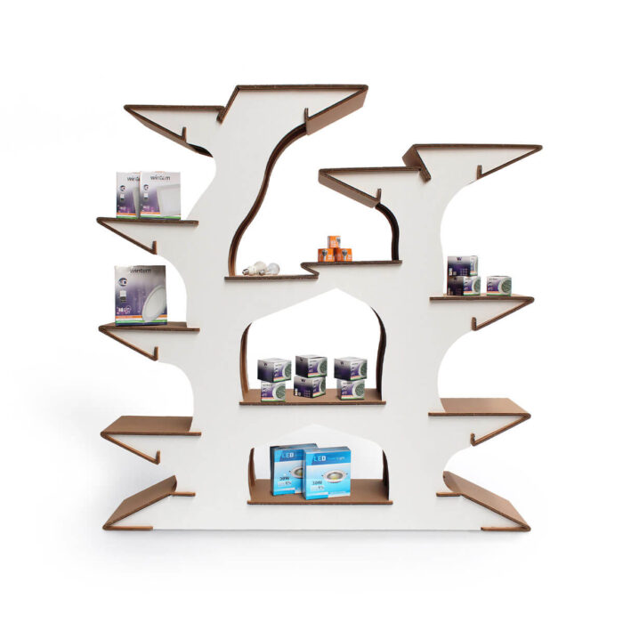 libreria espositore ad albero in cartone geri plus