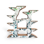 libreria ad albero in cartone stampato