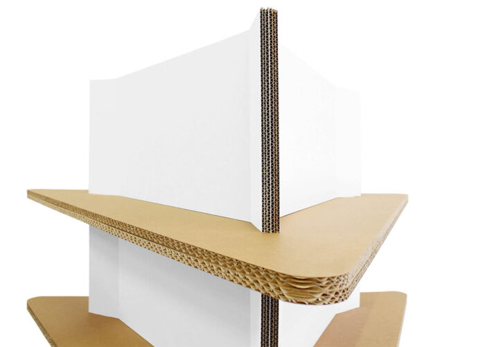 espositore triangolare in cartone