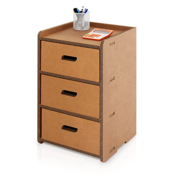Cassettiera in cartone per ufficio con 3 cassetti 'Messi 1'