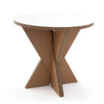 Tavolo in cartone ripiano bianco