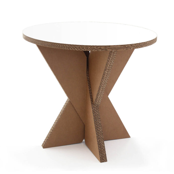 Tavolo in cartone ripiano bianco