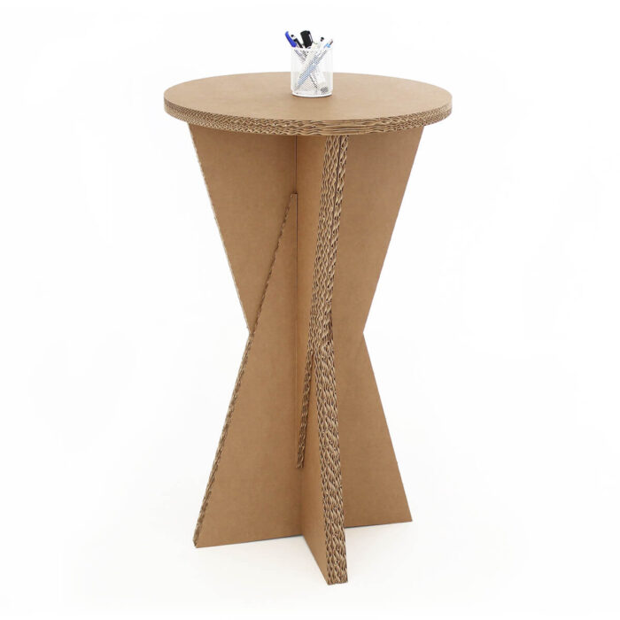 Tavolino alto in cartone riciclabile