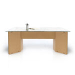 Tavolo in cartone con piano in vetro trasparente 'Otro small'