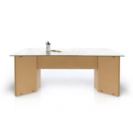 Tavolo in cartone con piano in vetro trasparente 'Otro small'