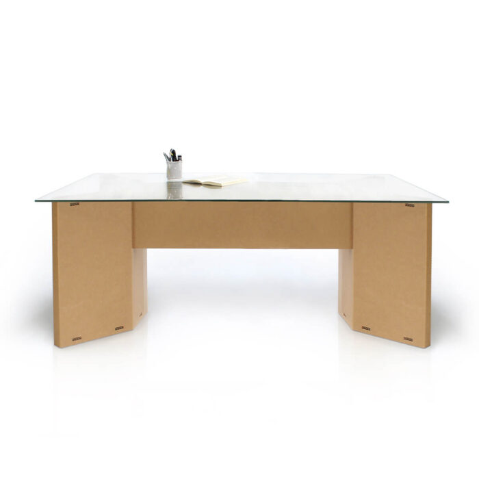 Tavolo in cartone con piano in vetro trasparente 'Otro small'