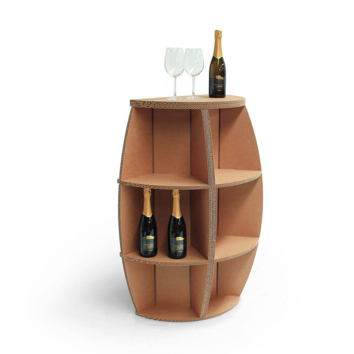porta bottiglie di cartone con ripiano