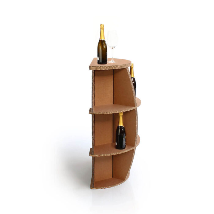 porta bottiglie e tavolino in cartone