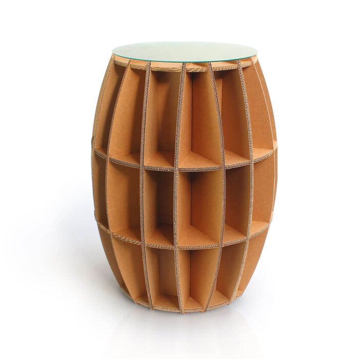 porta bottiglie in cartone e vetro