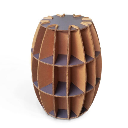 Portabottiglie a botte in cartone 'Rebbio'