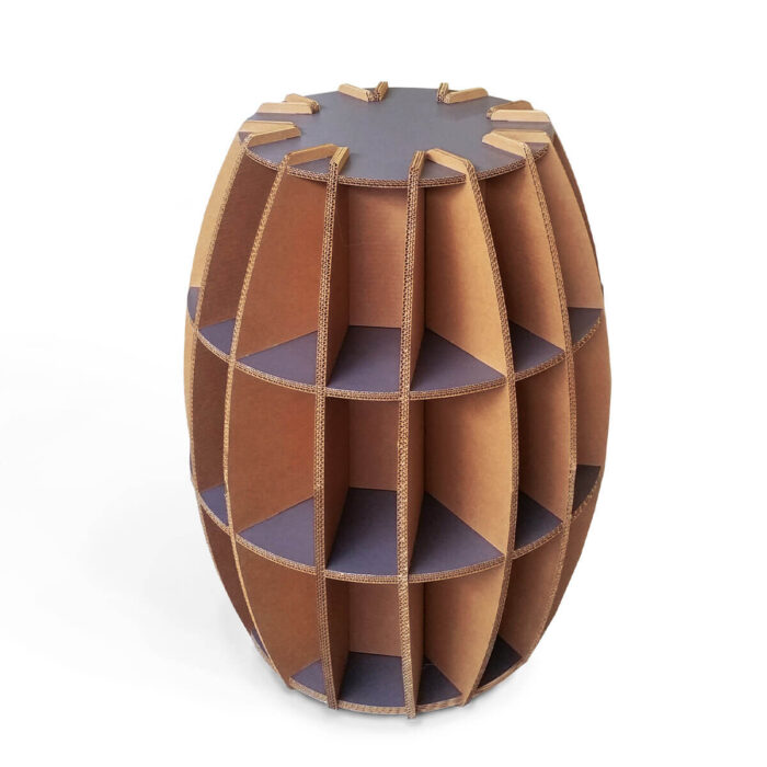 Portabottiglie a botte in cartone 'Rebbio'