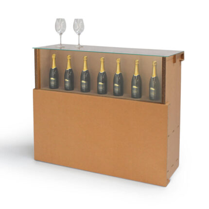 Desk in carotone con vano espositore frontale 'Vago E120'