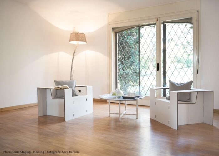 Home Staging in cartone - Allestimento di un immobile in vendita con arredi temporanei in cartone