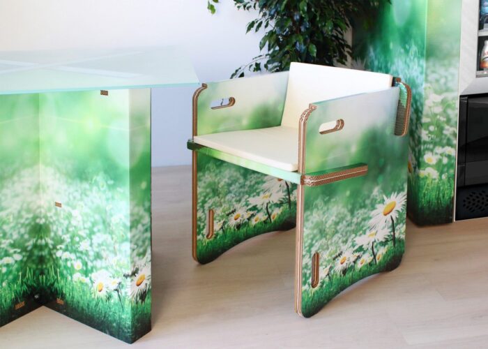 Arredo area break - Sedia Taviela + Tavolino Otro 80